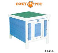Rabbit Hutch Hide Blue Cozy Pet Guinea Pig Hutches Hedgehog Run Tortoise RH02BL