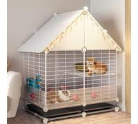 Rabbit Hutch - Indoor Bunny Cage with Pull-out Tray, Anti-spray Design, Mesh Foot Pads, and Anti-pee Baffle - Ideal for Pet Rabbits and Bunny Runs