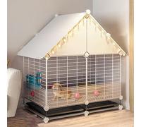 Rabbit Hutch - Indoor Bunny Cage with Pull-out Tray, Anti-spray Design, Mesh Foot Pads, and Anti-pee Baffle - Ideal for Pet Rabbits and Bunny Runs