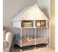Rabbit Hutch - Indoor Bunny Cage with Pull-Out Tray, AntiBaffle, Mesh Foot Pads, and Anti-Spray Design - Ideal for Pet Rabbits and Bunnies