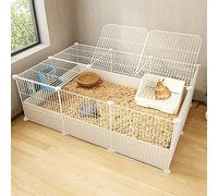 Rabbit Hutch Indoor for 2 Rabbits, Metal Wire Small Animal Cage Pet Enclosure, Indoor DIY Kennels Crate Large Exercise Place Ideal for 1-2 Cat Small Animal (Color : White, Size : 6a)