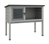 Rabbit Hutch Large Elevated Wooden Indoor Outdoor Asphalt Roof Tray