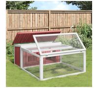 Rabbit Hutch Mocha Pine Wood 117.5x97x47.5cm Outdoor Run & Cozy Nest Waterproof