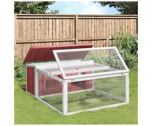 Rabbit Hutch Mocha Pine Wood 117.5x97x47.5cm Outdoor Run & Cozy Nest Waterproof
