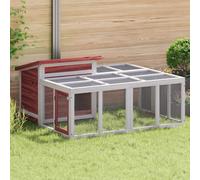 Rabbit Hutch Mocha Solid Pine Wood 144x123x67.5cm Outdoor Multi-Level with Tray