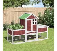 Rabbit Hutch Rabbit Run Bunny House Wooden Animal House Solid Wood Pine vidaXL