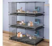 Rabbit Hutch Multi-Layer Indoor Outdoor Pet Cage with Removable Pull Out Tray, 111 x 39 x 142 cm for Breeding Bunnies
