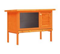 Rabbit Hutch Outdoor Grey White Pine Wood & Wire Mesh 90x45x65cm Weatherproof XL