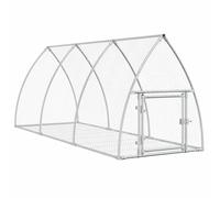 Rabbit Hutch Outdoor Rabbit Cage Rabbit House Silver Galvanised Steel vidaXL