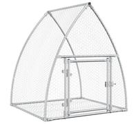 Rabbit Hutch Outdoor Rabbit Cage Rabbit House Silver Galvanised Steel vidaXL
