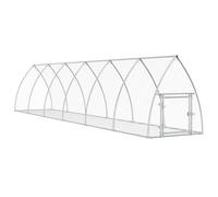 Rabbit Hutch Outdoor Rabbit Cage Rabbit House Silver Galvanised Steel vidaXL