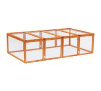 Rabbit Hutch Outdoor Run 181x100x48cm Fir Wood Mesh Natural Finish Safe Play Pen