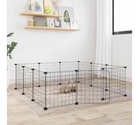 Rabbit Hutch Outdoor Run Rabbit 12 Panel Pet Cage with Door Black 35 x 35 cm Steel Small Animal Hutch Perfect for Outdoor and Indoor Use