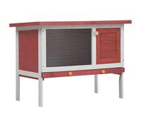 vidaXL Outdoor Rabbit Hutch 1 Layer Red Wood Pet House Habitat Cage Carrier