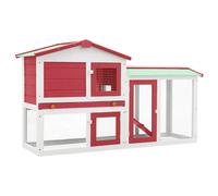 Outdoor Large Rabbit Hutch Small Animal Cage Rabbit Bunny House Wood vidaXL