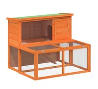 Rabbit Hutch Rabbit Run Bunny House Wooden Animal House Solid Wood Pine vidaXL
