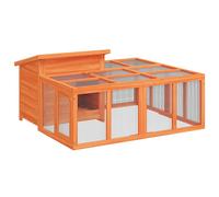 Rabbit Hutch Rabbit Run Bunny House Wooden Animal House Solid Wood Pine vidaXL