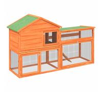 Rabbit Hutch Rabbit Run Bunny House Wooden Animal House Solid Wood Pine vidaXL