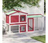 Outdoor Large Rabbit Hutch Small Animal Cage Rabbit Bunny House Wood vidaXL