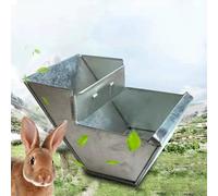 Rabbit Hutch Trough, Stainless Steel Rabbit Cage Feed Trough, Pickpocket Prevention Rabbit Hay Feeder for Cage, Farming Animals Food Bowl Hay Dispenser Pet Grass Holder for Guinea Pigs Hamster