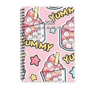 Rabbit Ice Cream Cups 2026 Planner A5 To Do List Notebook Planners Daily Journal for Men 2026 Planner Diary A5 for University Student Week To View Monthly Year Diary with Dotted Line Note Page Slim
