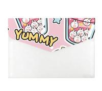 Rabbit Ice Cream Cups File Organiser, Clear Folders A4 Wallets, A4 Organiser Folder, Revision Wallets, Document File with Snap Button, Document Case for School Office Home Travel