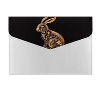 Rabbit Icon File Folder, Plastic Accordion File Folders with 6 Pockets, Expanding File Organizer with Snap Closure, Portable Document Paper Organizer, Office Supplies Filing Folders