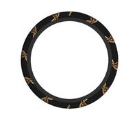 Rabbit Icon Printed Steering Wheel Cover Elastic Stretch Car Wheel Wrap Breathable Non-Slip Steering Wheel Protector for Car Truck SUV