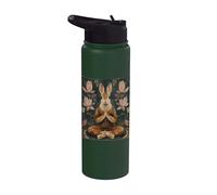Rabbit in Lotus Position Mantra Meditation Stainless Steel Insulated Water Bottle