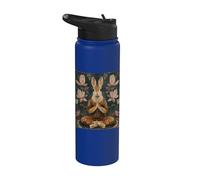 Rabbit in Lotus Position Mantra Meditation Stainless Steel Insulated Water Bottle