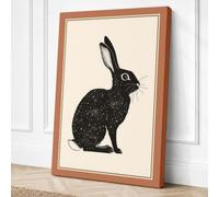 Rabbit in Silence Minimalist Canvas Wall Art Print 30x20 Inch (76 x 51 cm)