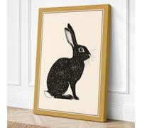 Rabbit in Silence Minimalist Canvas Wall Art Print 36x24 Inch (91 x 61 cm)
