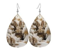 Rabbit In Snow Leather Earring Fashion Dangle Earrings Creative Ear Pendants For Beach Women Mother'S Day