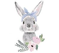 Rabbit Iron on Heat Transfer Patches Easter Bunny Flower Iron on Stickers Appliques Clothing Art Decorations Decals