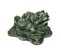 Rabbit Jade Statue-Natural 4inch Gemstone Sculpture for Home Decor Rabbit Figure Collection Art Carved Figurine Animal Outdoor Garden Statue Decorative (05-toad)