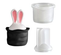 Rabbit Jar Resin Mold with Lid, Bunny Storage Bottle Mould for Epoxy Casting Magic Hat Jewelry Box Candle Holder Candy Container Home Decor (Easter)