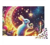 Rabbit Jigsaw Puzzle Animal 1000 Pieces Eco Friendly Paper Bundle for Adults 12+ Home Decor Puzzle 52x38cm/1000pcs