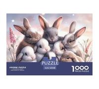 Rabbit Jigsaw Puzzles for Adults 1000 Piece Jigsaw Puzzles for Adults Educational Game Jigsaw Puzzle Suitable for Decompression And WallAnimal Bunny DecorColourful52x38cm/100
