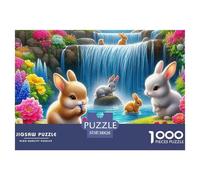 Rabbit Jigsaw Puzzles for Adults Impossible And Difficult Challenge 1000 Piece Challenging Games Educational Games There Are Letters on The Back 38x26cm/1000pcs