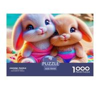 Rabbit Jigsaws for Adults Impossible And Difficult Challenge 1000 Pieces Challenging Games Educational Games There Are Letters on The Back 70x50cm/1000pcs
