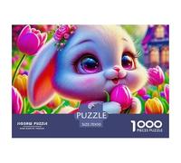 Rabbit Jigsaws Kid Age 12 Years Up Impossible And Difficult Challenge 1000 Pieces Challenging Games Educational Games There Are Letters on The Back 70x50cm/1000pcs