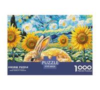 Rabbit Jigsaws Puzzles for Adults 1000 Pieces with Letters on Back Educational Game Animal Challenging Game Creativity & Gift Giving 38x26cm/1000pcs