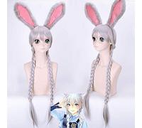 Rabbit Judy Hopps cosplay wig adult long braided Synthetic Hair Christmas party Cartoon Bunny Judy Cosplay silver wigs women One Size wig and headwear