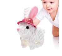 Rabbit Kashmir Electronic Interactive Simulated with Hat - Animal in Rabbit Tobacco Realistic and Realistic in Bunny, | Sounds and Movements, Educational Toys