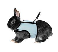 Rabbit Kitten Harness Cat Leash for Small Animal Adjustable Soft Harness and Lead Set for Bunny Cat Little Pet Walking (L:Chest(7.87"-12.6"), BLUE)