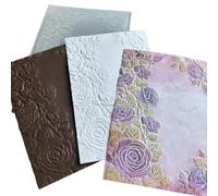 Rabbit koi and Flower 3D Textured Embossing Folders for Card Making,Paper Crafts ImpressionsTemplate for Scrapbooking(5 * 7inch)，08