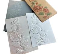 Rabbit koi and Flower 3D Textured Embossing Folders for Card Making,Paper Crafts ImpressionsTemplate for Scrapbooking(5 * 7inch)，01