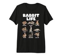 Rabbit Life Cute Bunny Behavior Funny Animal Premium T-Shirt
