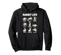 Rabbit Life Cute Bunny Behavior Funny Animal Pullover Hoodie