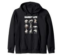 Rabbit Life Cute Bunny Behavior Funny Animal Zip Hoodie